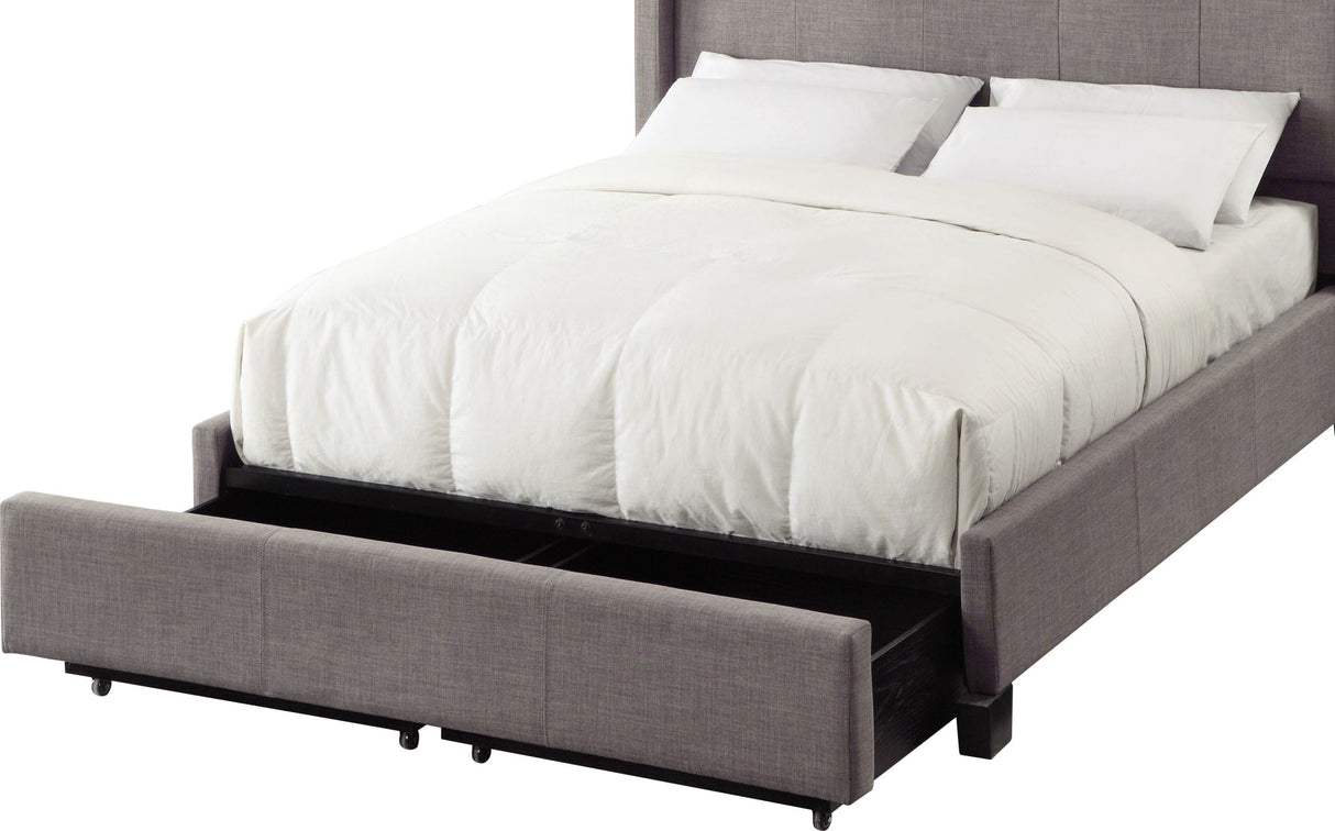 Geneva - Adona Dolphin King Upholstered Footboard Storage Bed by Modus Furniture at Eve Furniture