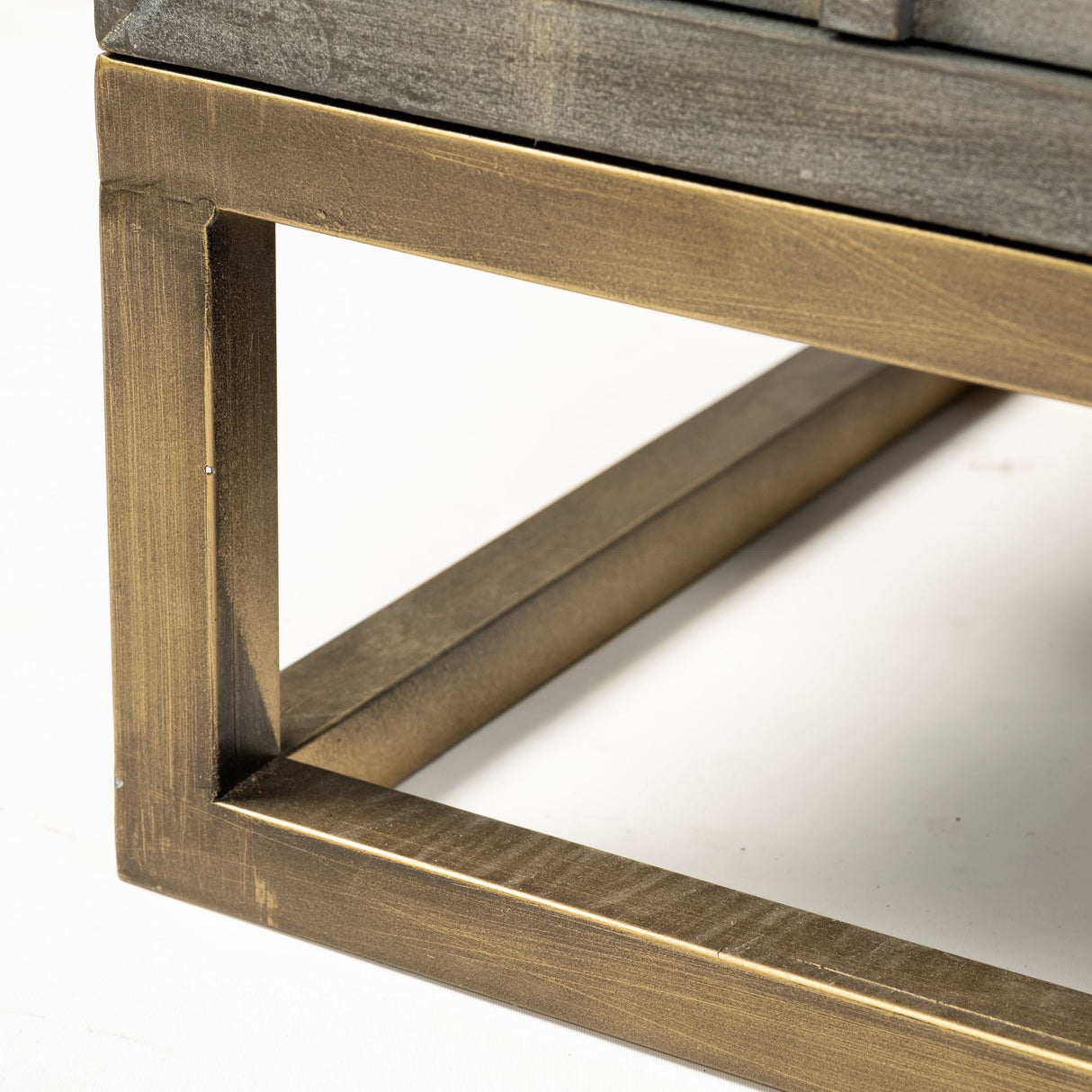 Genevieve II Gray Fir Veneer W/Gold Metal Frame Base 9 Drawer Sideboard by Mercana at Eve Furniture