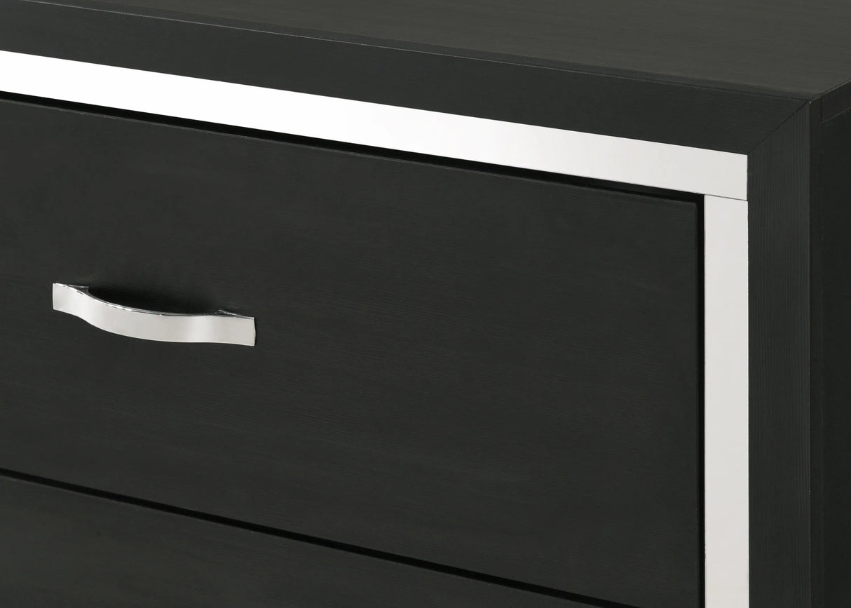 Gennro Black Corduroy Upholstered Panel Bedroom Set by Crown Mark at Eve Furniture