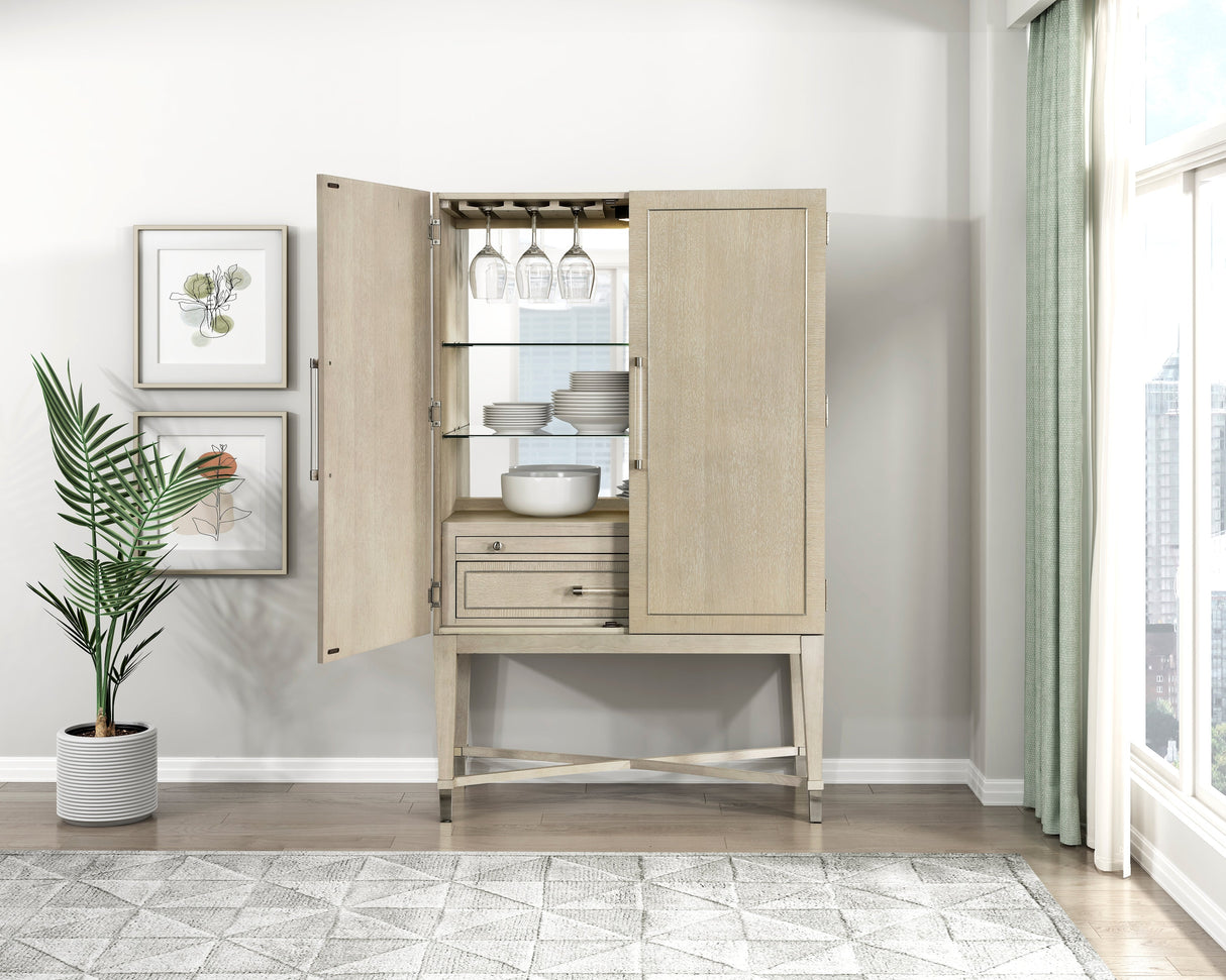 Genoa Light Oak Bar Cabinet by Homelegance at Eve Furniture