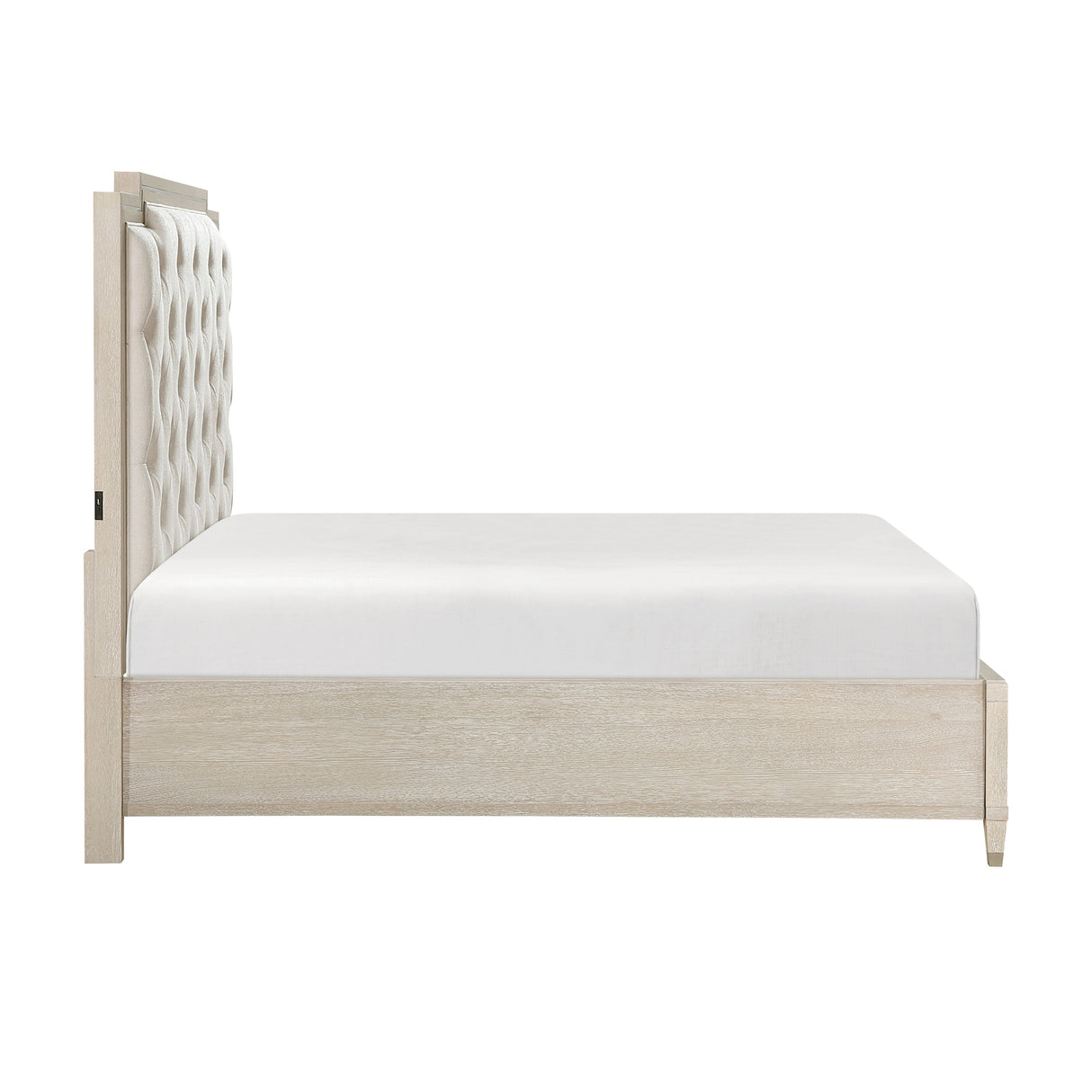 Genoa Light Oak California King Platform Bed with Footboard Storage by Homelegance at Eve Furniture