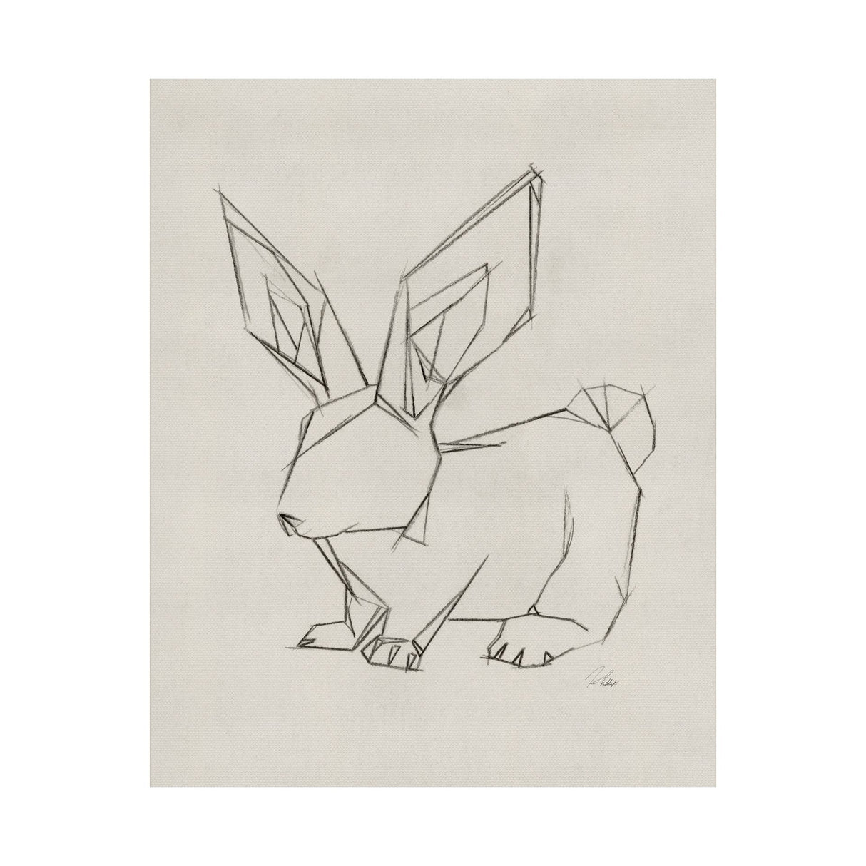 Geo Bunny by Mercana Studio a Hand Embellished Textured Canvas by Mercana at Eve Furniture