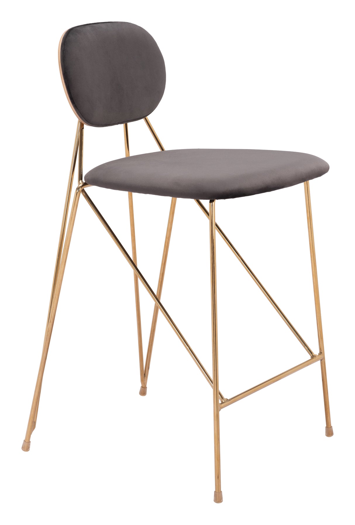 Georges Gray & Gold Counter Stool (Set of 2) by Zuomod at Eve Furniture