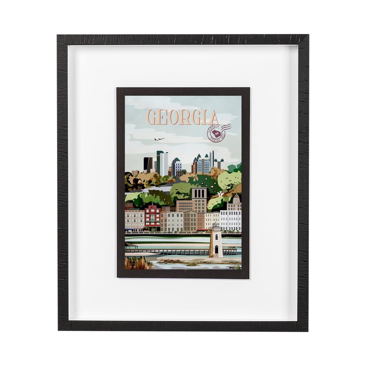 Georgia Go USA (M) by Mercana Studio a Framed Art Print Matted under Glass by Mercana at Eve Furniture
