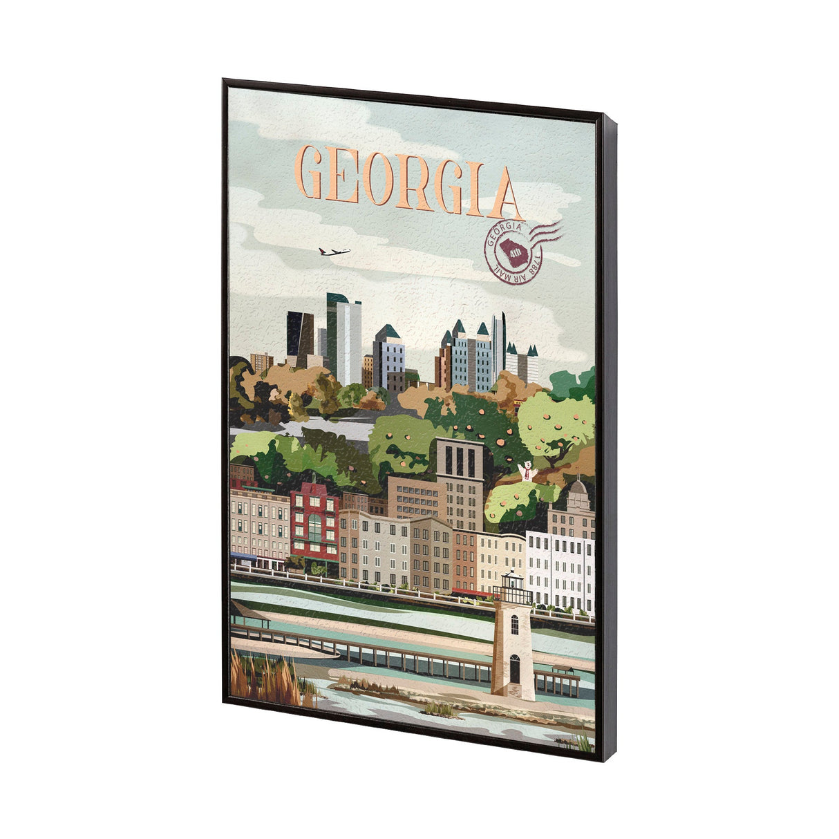 Georgia Go USA (SM) by Mercana Studio a Hand Embellished Decograph Framed Art Print by Mercana at Eve Furniture