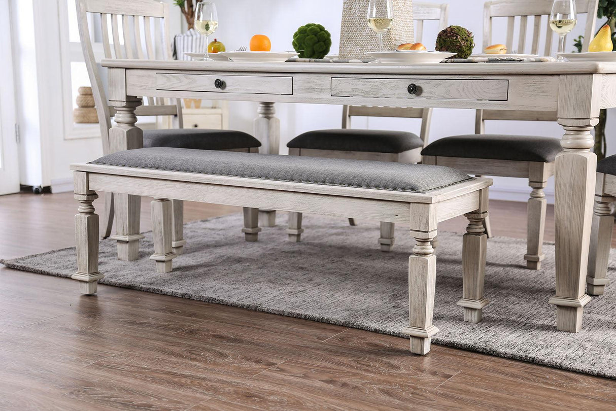 Georgia Antique White/Gray Dining Table by Furniture of America at Eve Furniture