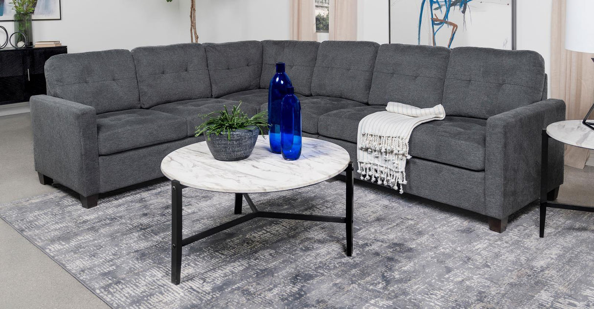 Georgina Steel Grey 4-piece Upholstered Modular Sectional Sofa by Coaster at Eve Furniture