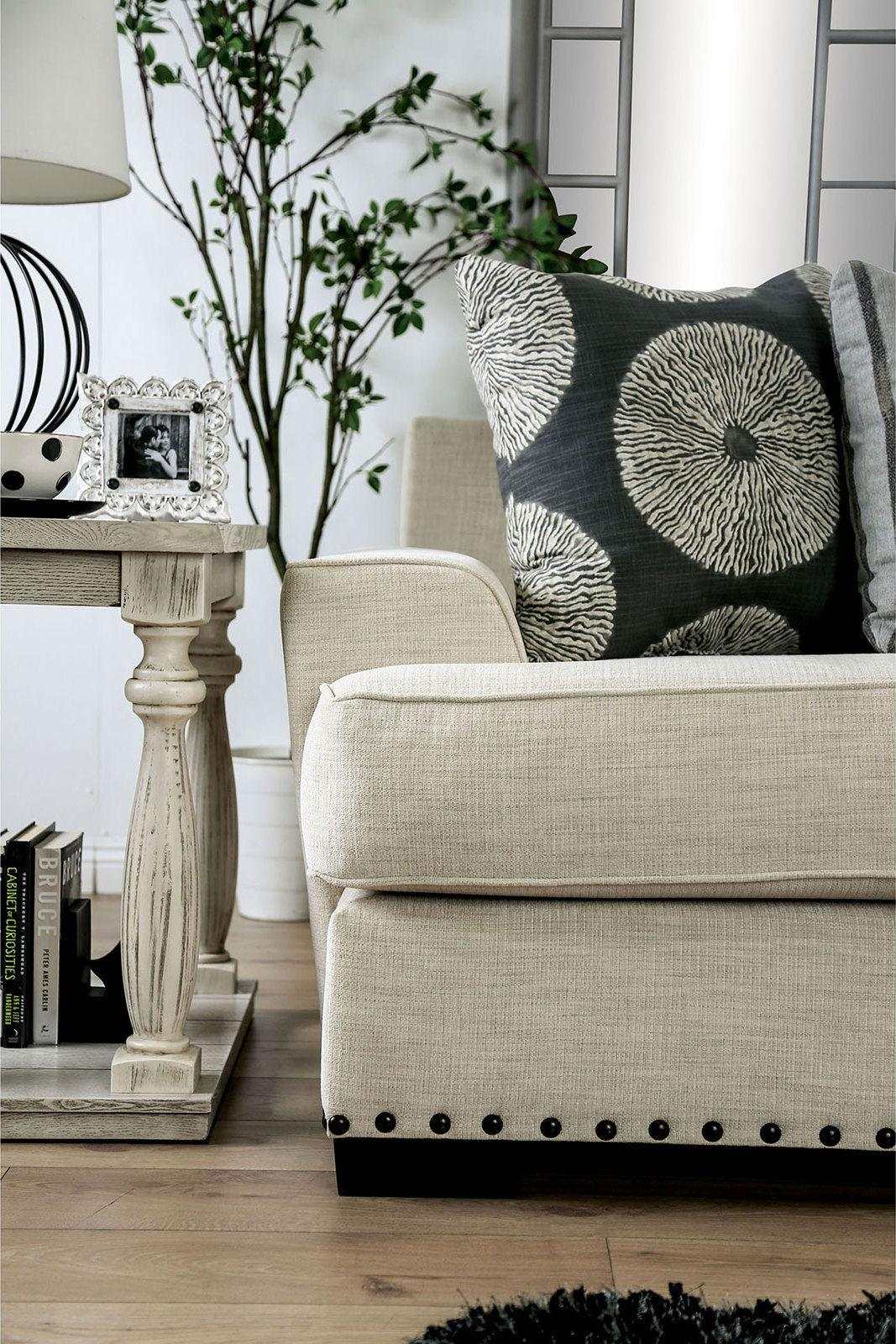 Germaine Ivory Stationary Sofa & Loveseat by Furniture of America at Eve Furniture