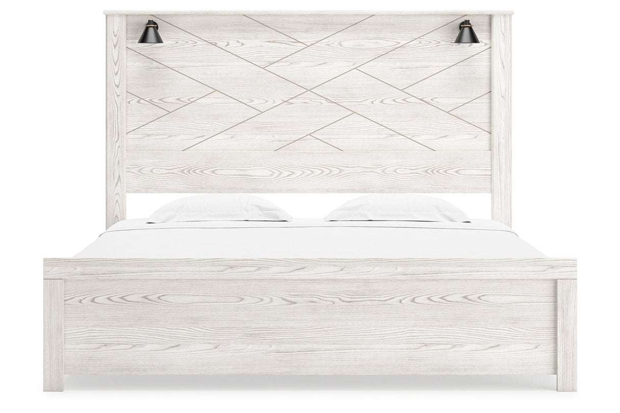 Gerridan White King LED Panel Bed by Ashley at Eve Furniture