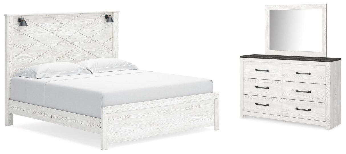 Gerridan White/Gray LED Panel Bedroom Set by Ashley at Eve Furniture
