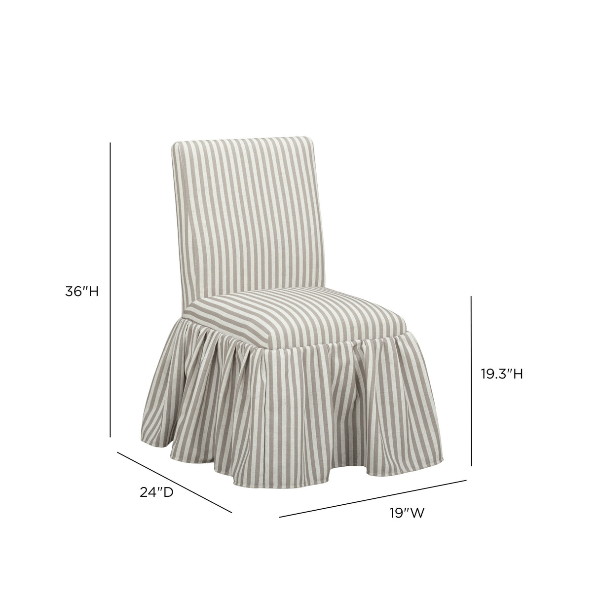 Gertrude Striped Performance Linen Skirted Dining Chair by TOV Furniture at Eve Furniture