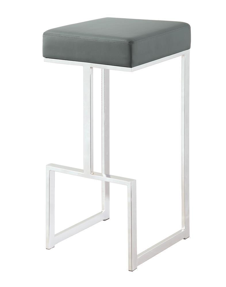 Gervase Gray/Chrome Square Bar Stool by Coaster at Eve Furniture