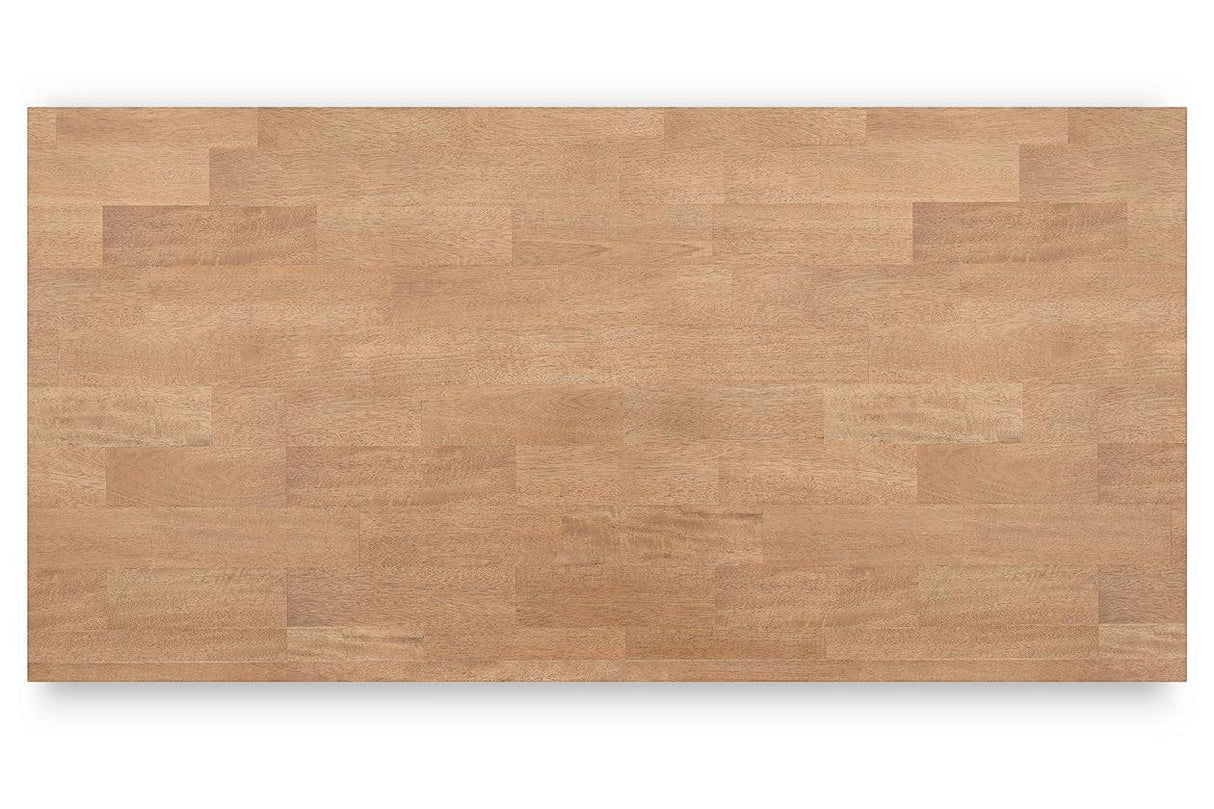 Gesthaven Natural/Blue Counter Height Dining Table and 2 Barstools by Ashley at Eve Furniture