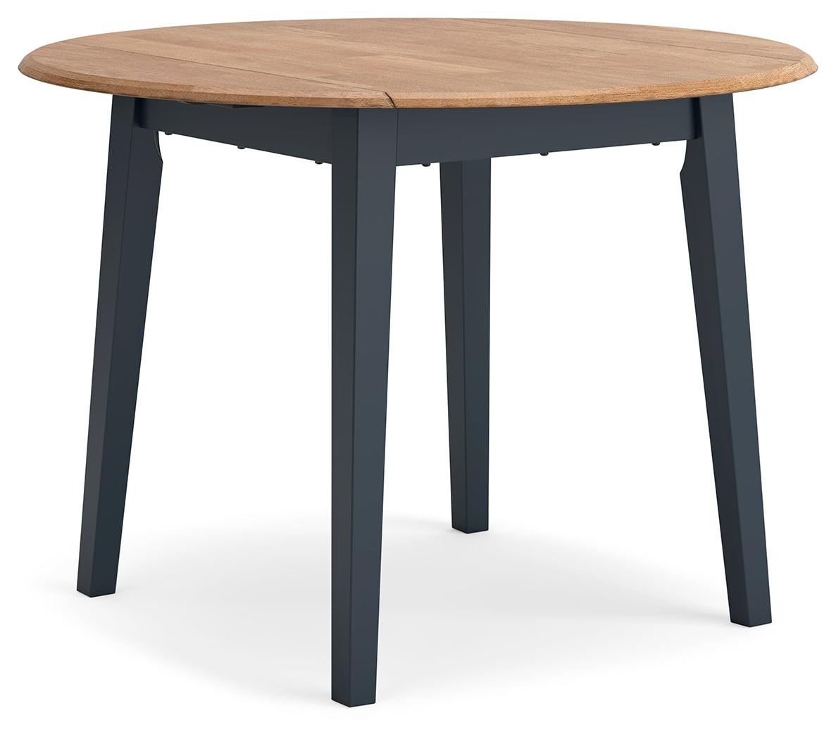 Gesthaven Natural/Blue Dining Drop Leaf Table by Ashley at Eve Furniture
