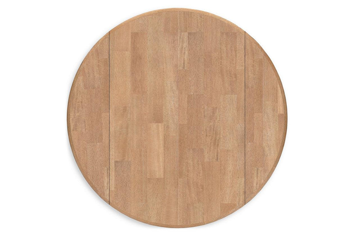 Gesthaven Natural/Blue Dining Table and 2 Chairs by Ashley at Eve Furniture