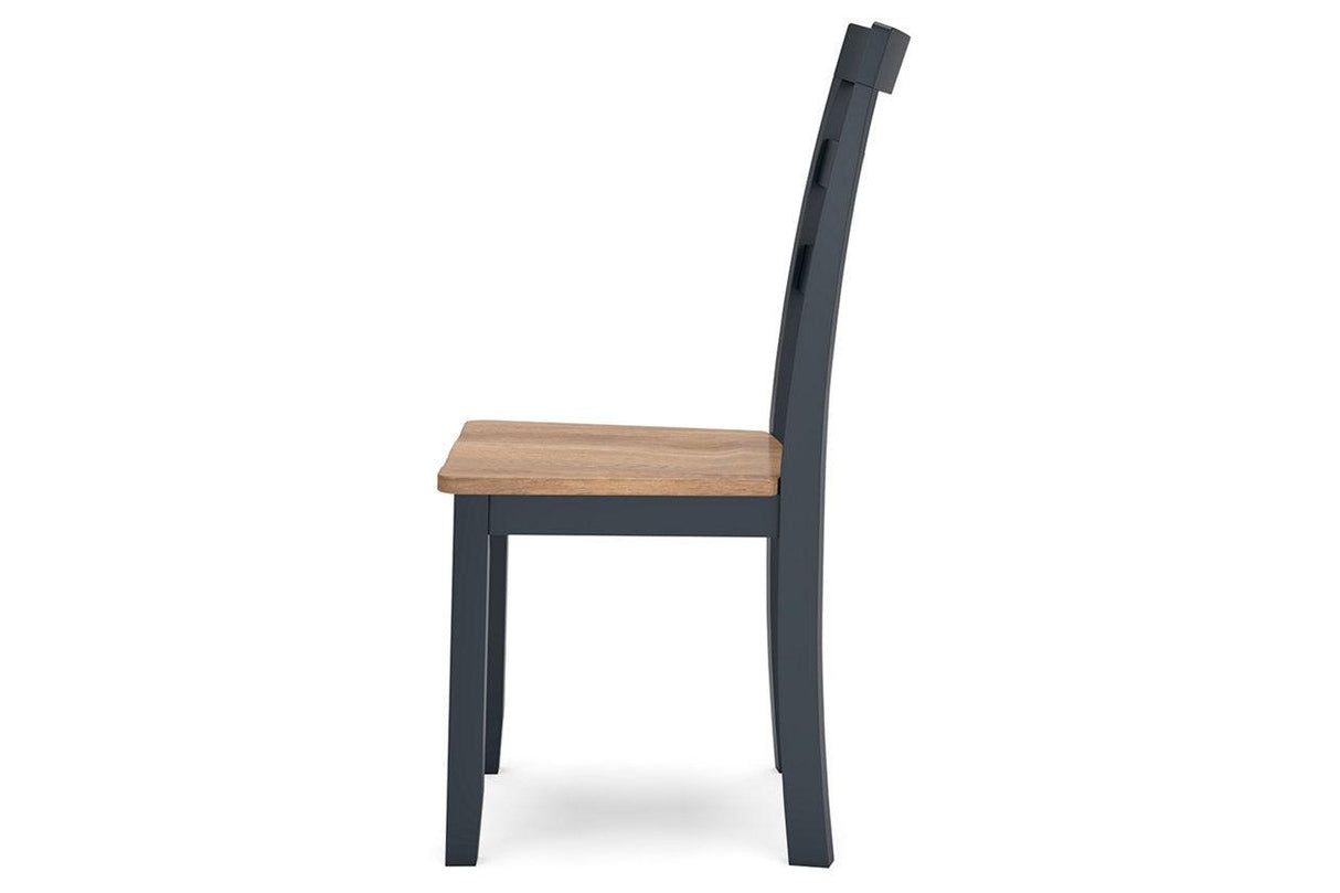 Gesthaven Natural/Blue Dining Table and 2 Chairs by Ashley at Eve Furniture