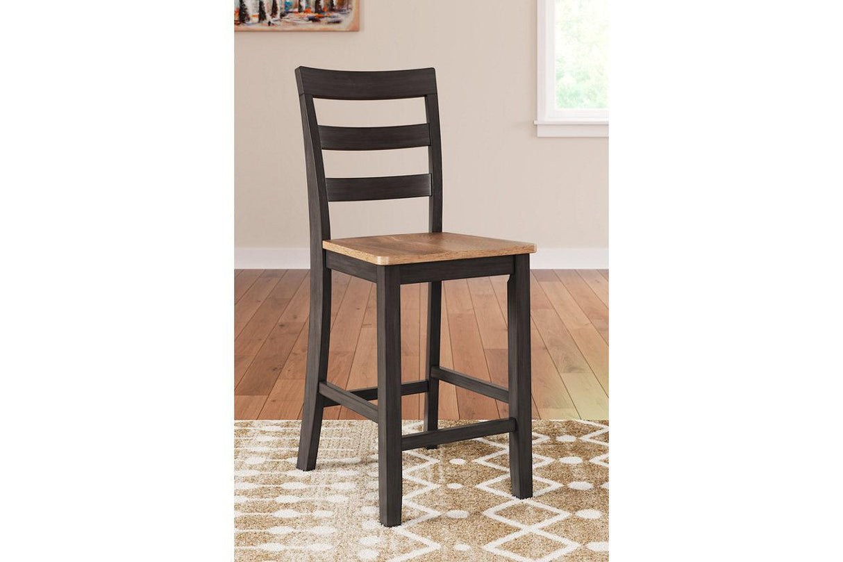 Gesthaven Natural/Brown Counter Height Dining Table and 2 Barstools by Ashley at Eve Furniture