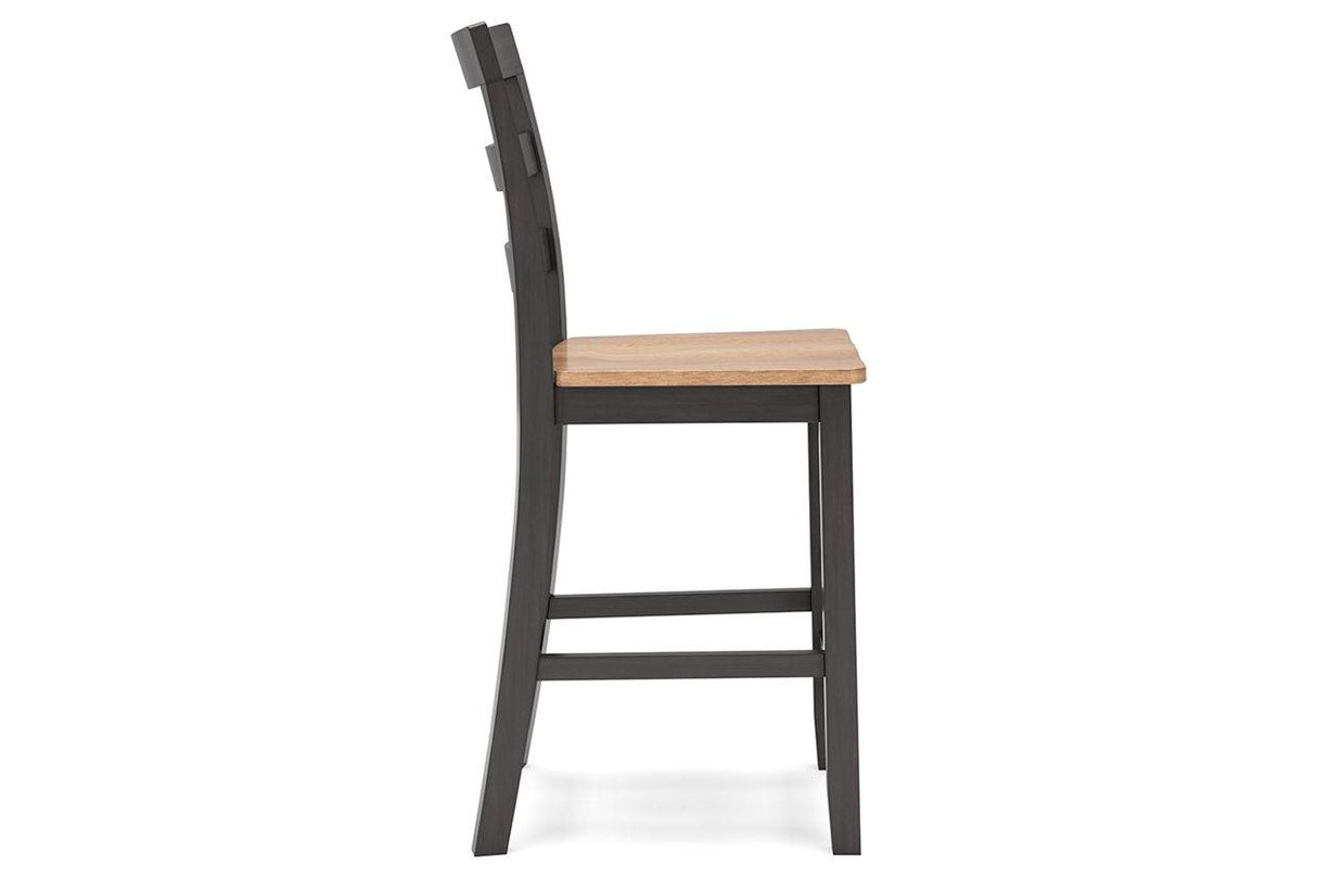 Gesthaven Natural/Brown Counter Height Dining Table and 2 Barstools by Ashley at Eve Furniture