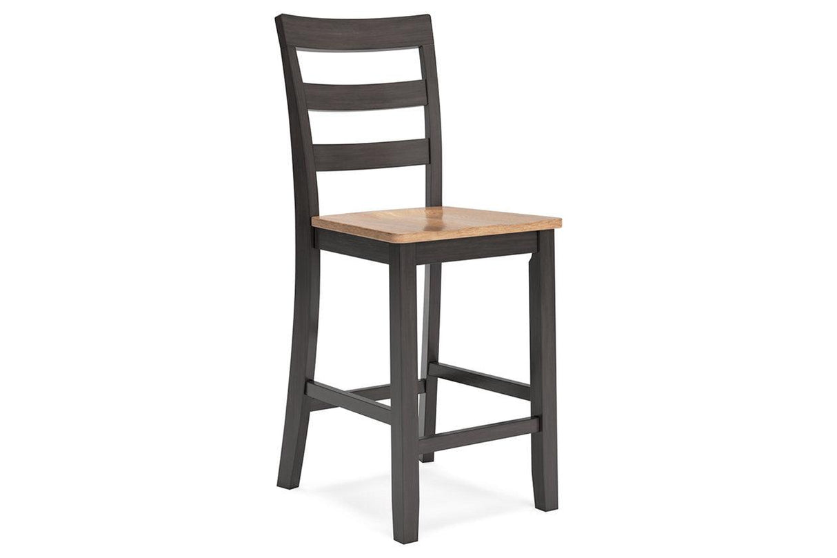 Gesthaven Natural/Brown Counter Height Dining Table and 4 Barstools by Ashley at Eve Furniture