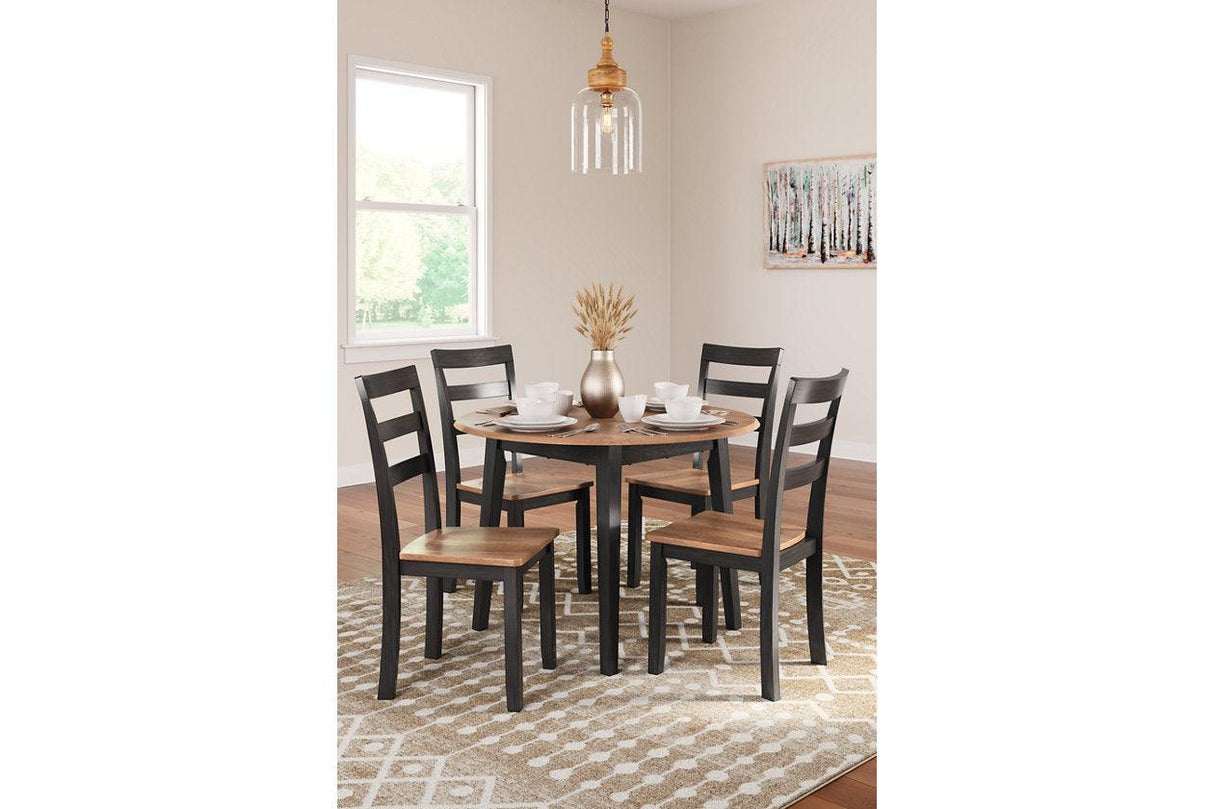 Gesthaven Natural/Brown Dining Table and 4 Chairs by Ashley at Eve Furniture