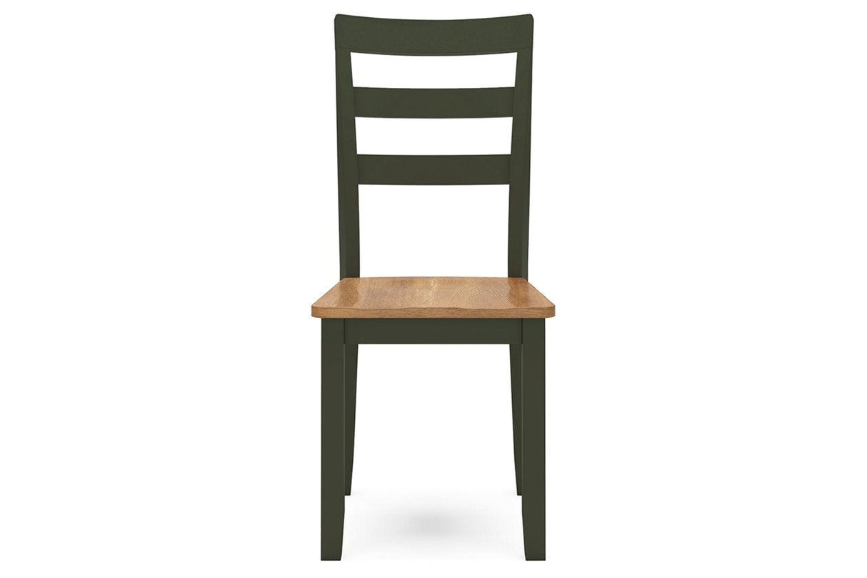 Gesthaven Natural/Green Dining Table and 2 Chairs by Ashley at Eve Furniture