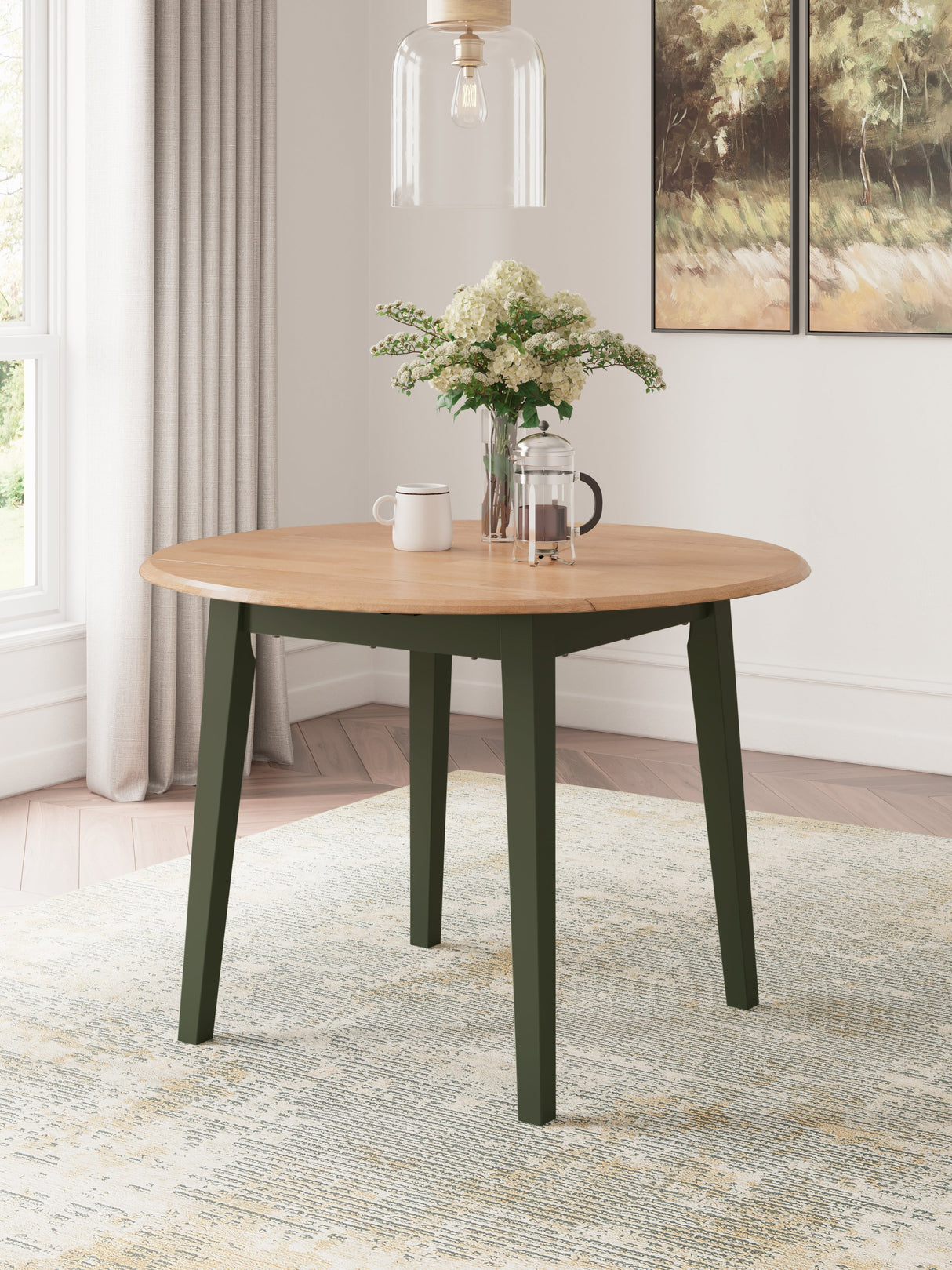 Gesthaven Natural/Green Dining Table and 4 Chairs by Ashley at Eve Furniture