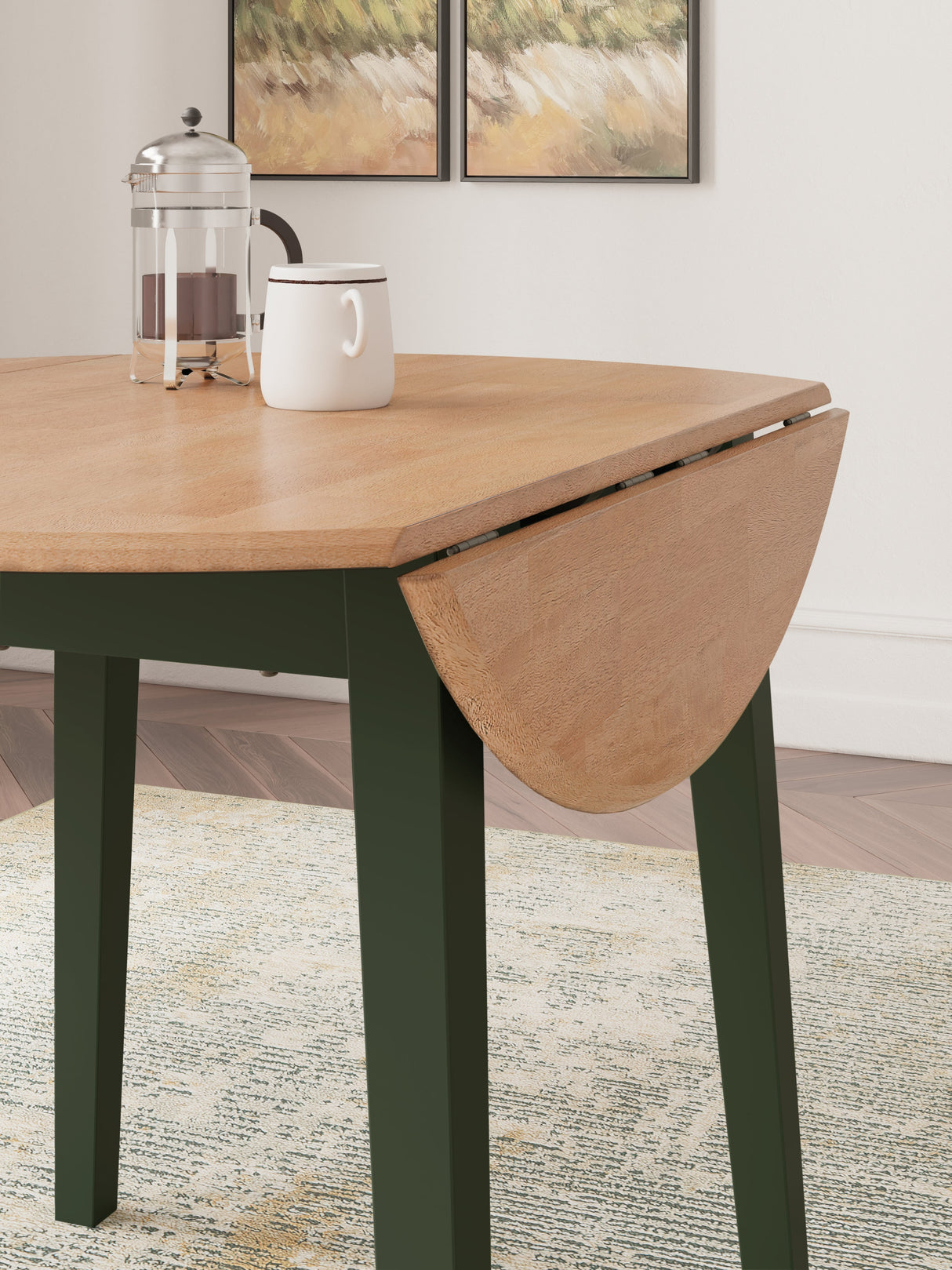 Gesthaven Natural/Green Dining Table and 4 Chairs by Ashley at Eve Furniture