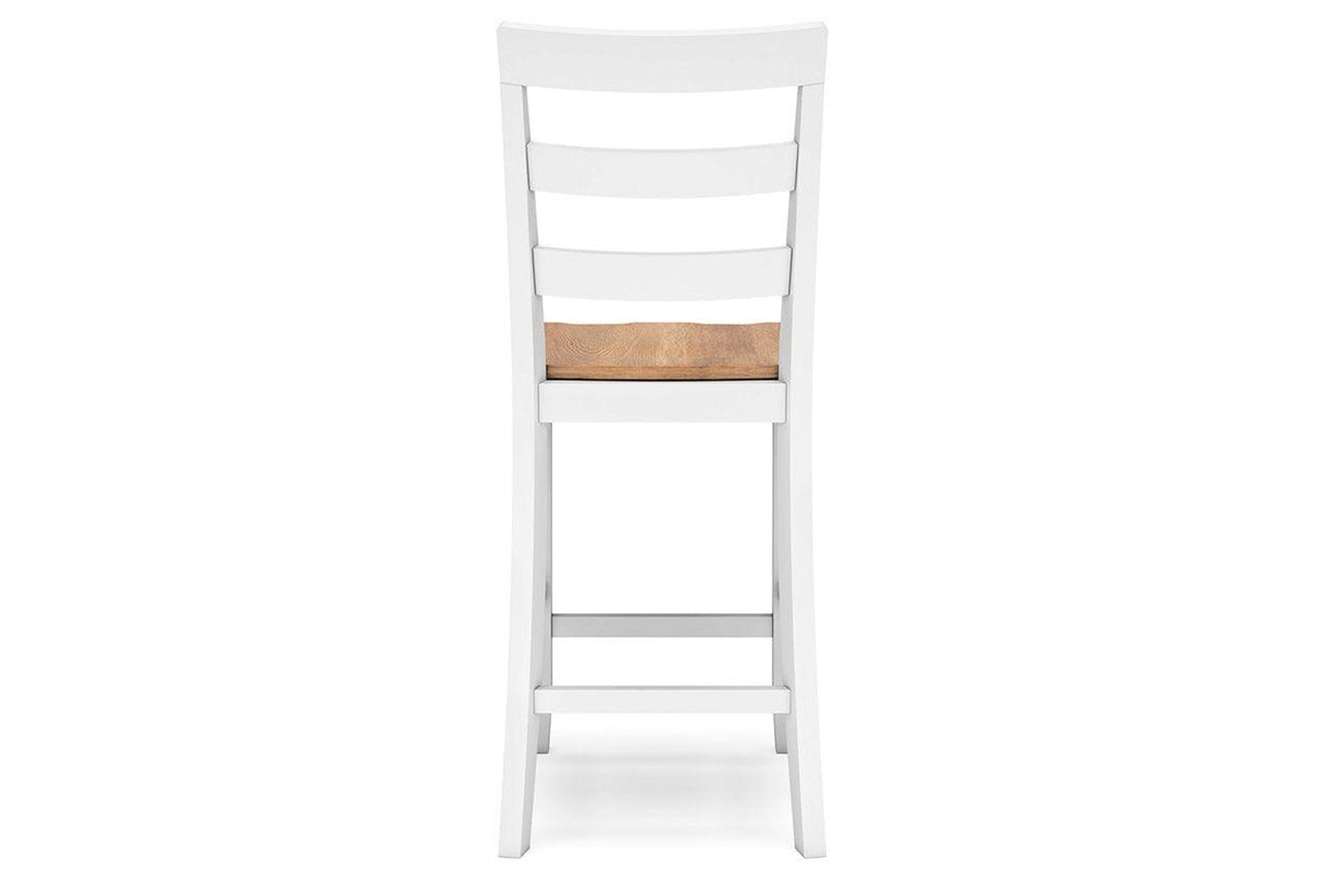 Gesthaven Natural/White Counter Height Dining Table and 2 Barstools by Ashley at Eve Furniture