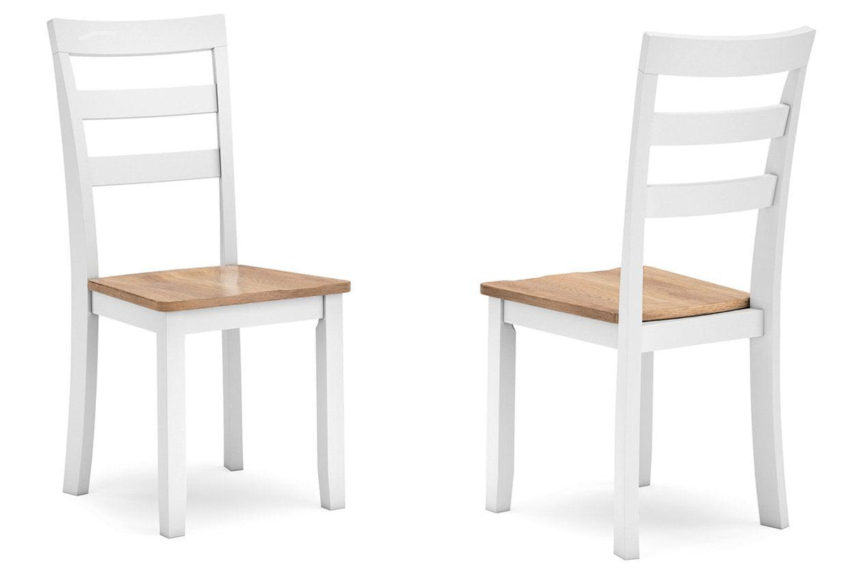 Gesthaven Natural/White Dining Table and 2 Chairs by Ashley at Eve Furniture