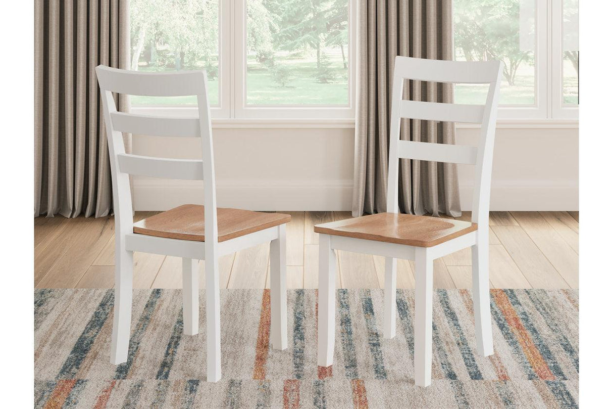 Gesthaven Natural/White Dining Table and 2 Chairs by Ashley at Eve Furniture