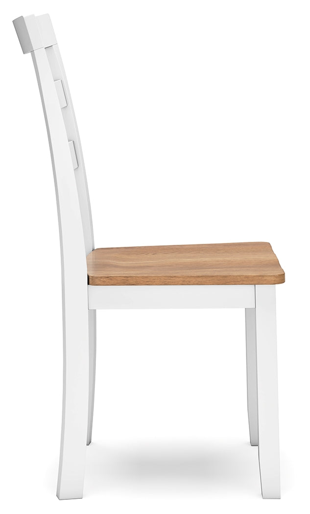 Gesthaven Natural/White Dining Table and 4 Chairs by Ashley at Eve Furniture