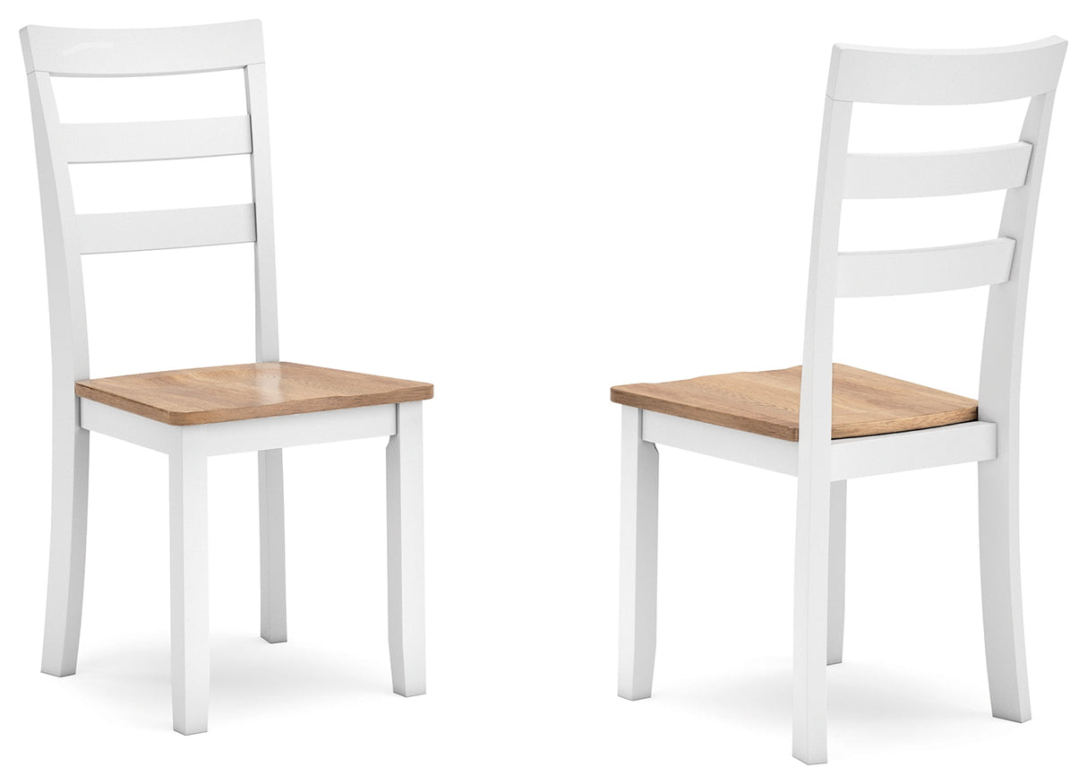Gesthaven Natural/White Dining Table and 4 Chairs by Ashley at Eve Furniture