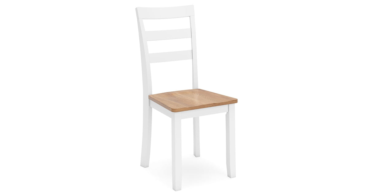 Gesthaven Natural/White Dining Table and 4 Chairs by Ashley at Eve Furniture