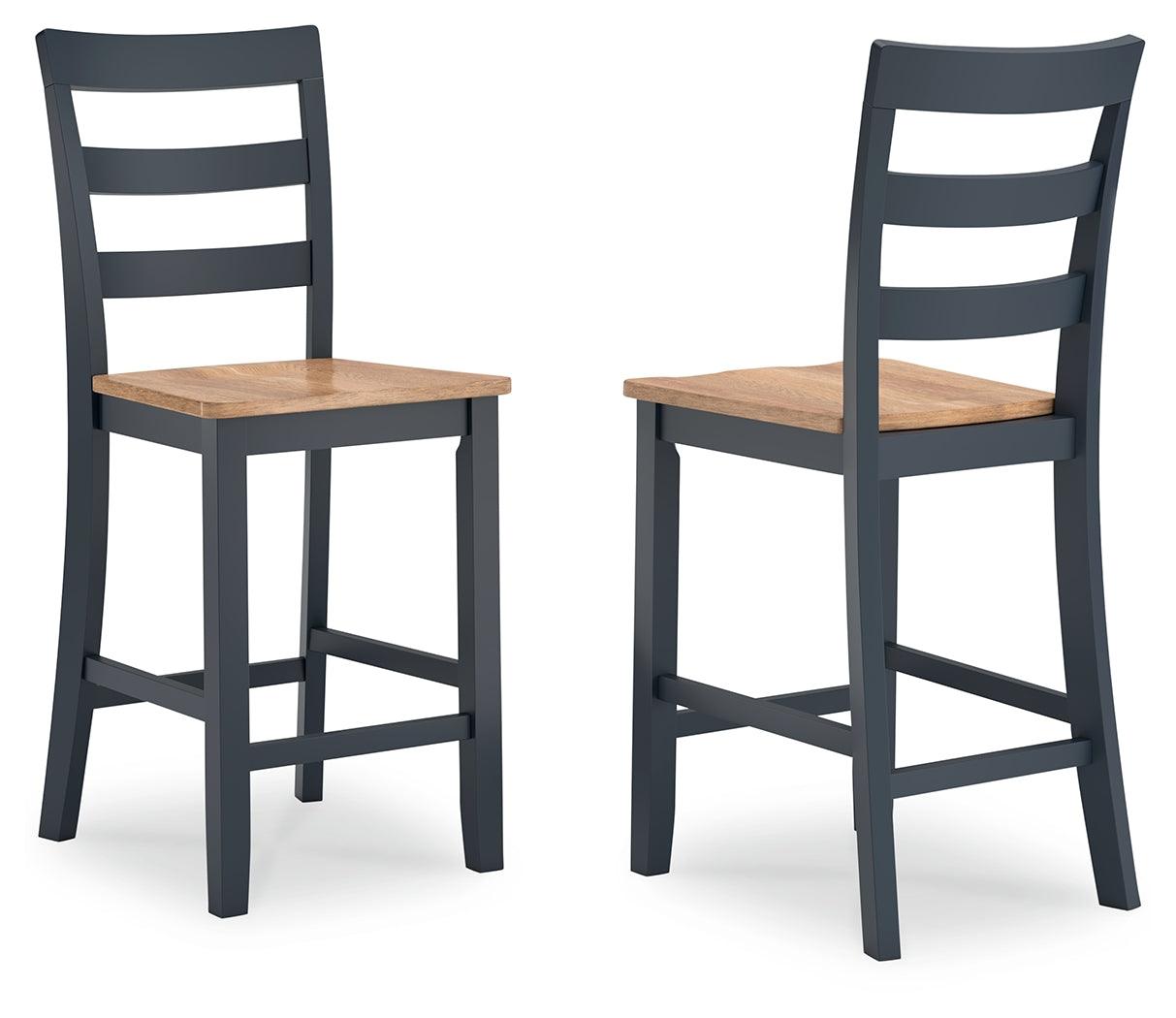 Gesthaven Natural/Blue Counter Height Barstool, Set of 2 by Ashley at Eve Furniture