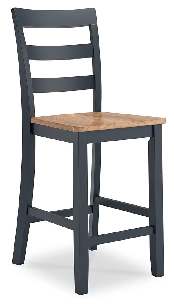 Gesthaven Natural/Blue Counter Height Barstool, Set of 2 by Ashley at Eve Furniture
