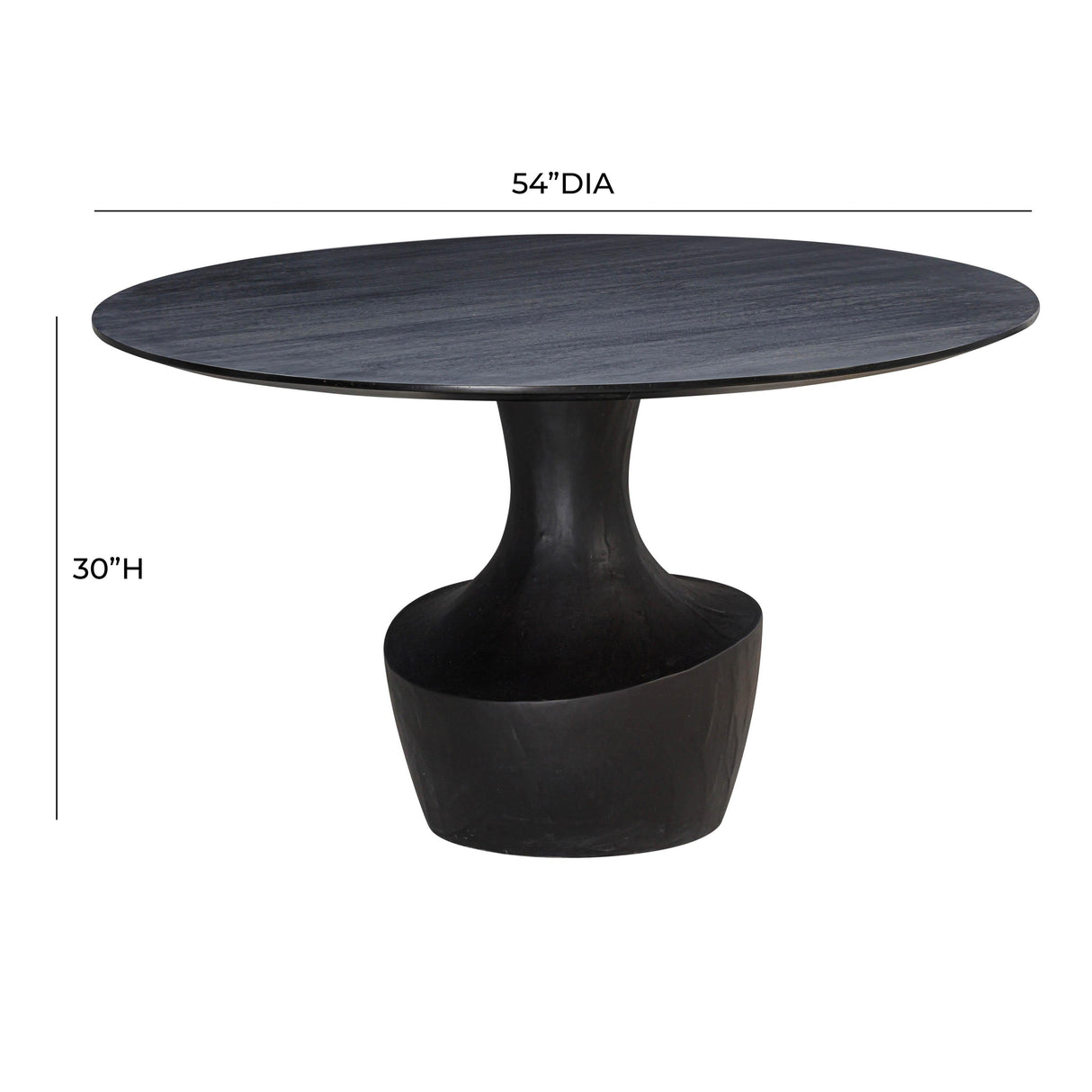 Gevra Black Acacia & Faux Plaster 54" Round Dining Table by TOV Furniture at Eve Furniture
