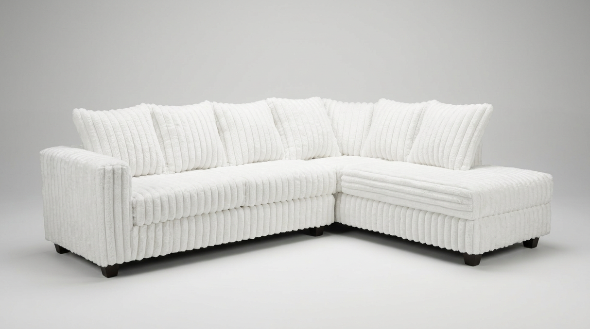 Gia Eggshell White Right Arm Facing (RAF) Sectional