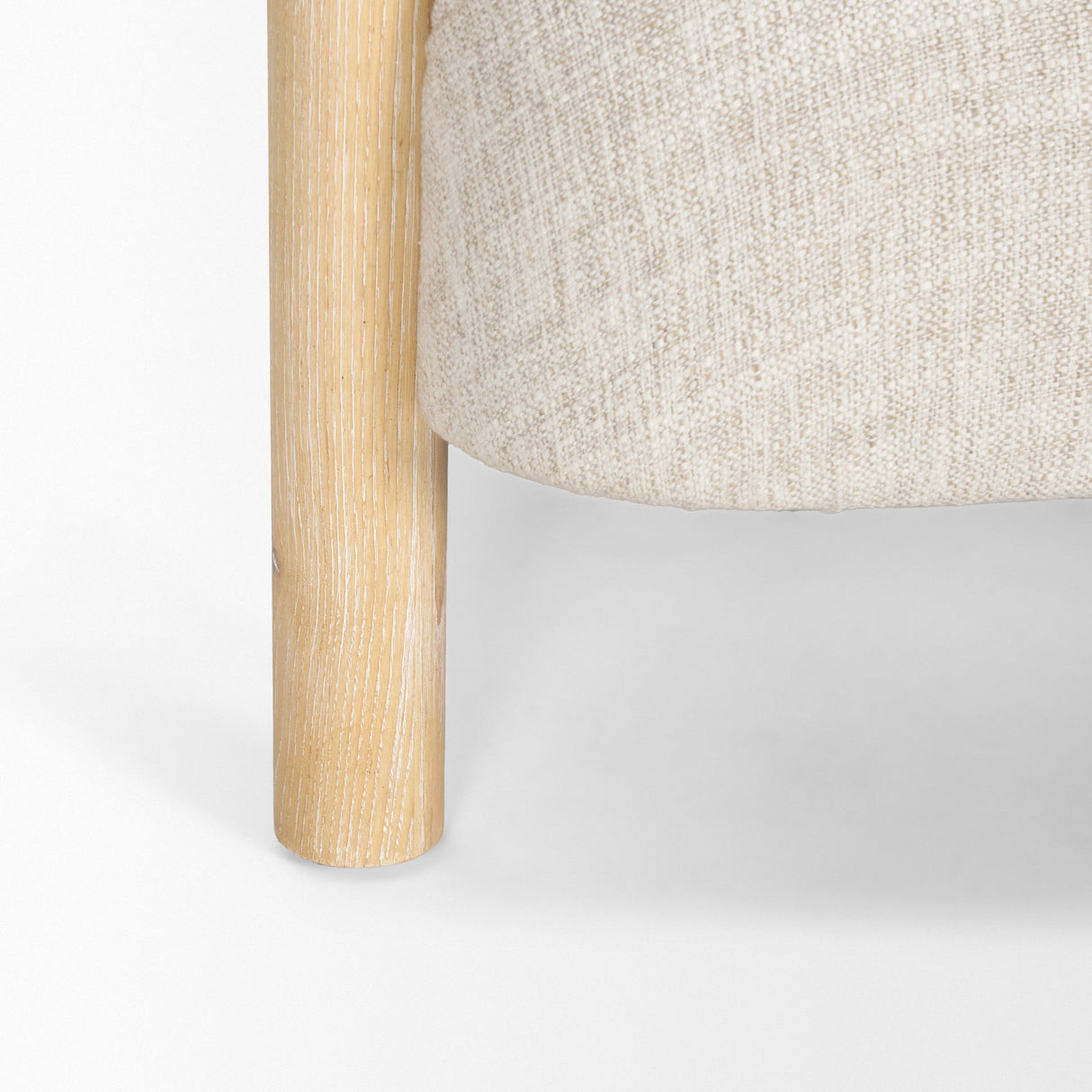 Gianna Open Back Light Brown Wood w/ Oatmeal Fabric Accent Chair by Mercana at Eve Furniture