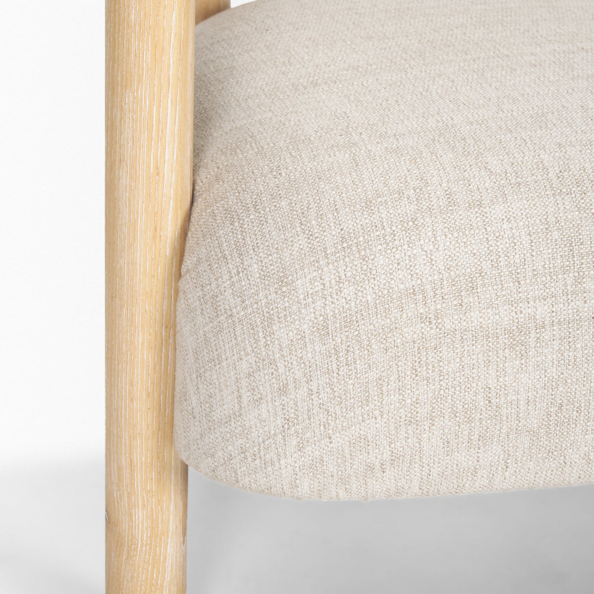 Gianna Open Back Light Brown Wood w/ Oatmeal Fabric Accent Chair by Mercana at Eve Furniture