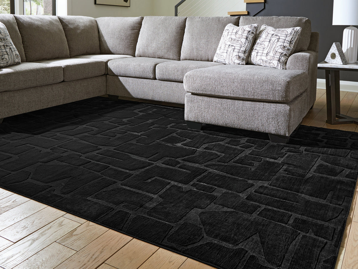 Gibbswell Black Washable Large Rug by Ashley at Eve Furniture