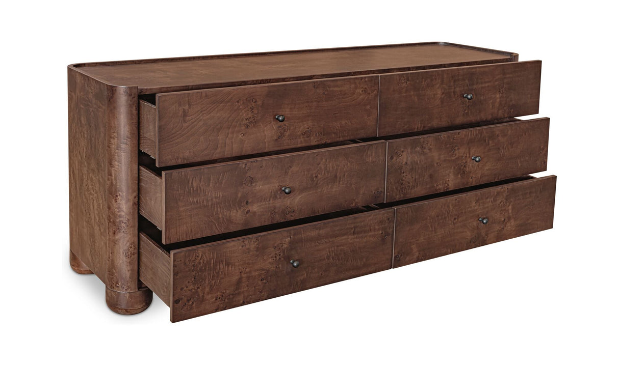Gibson 6 Drawer Dresser Dark Brown by Moe's Home at Eve Furniture