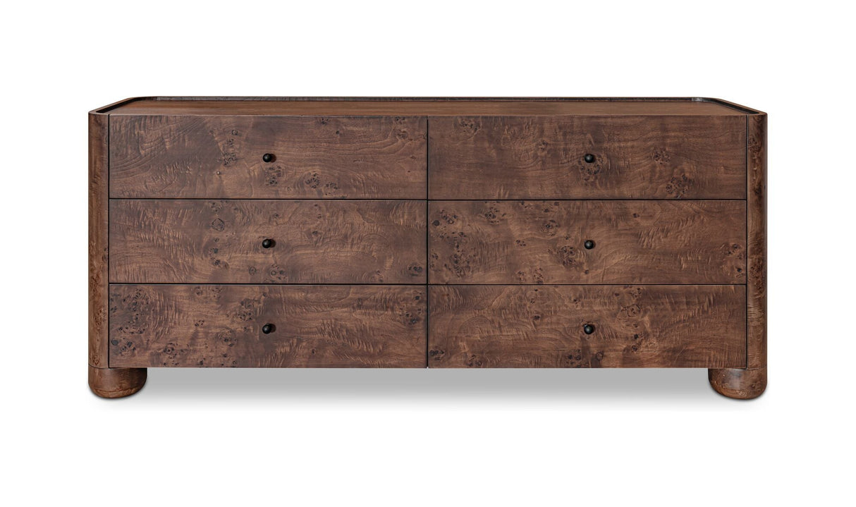 Gibson 6 Drawer Dresser Dark Brown by Moe's Home at Eve Furniture