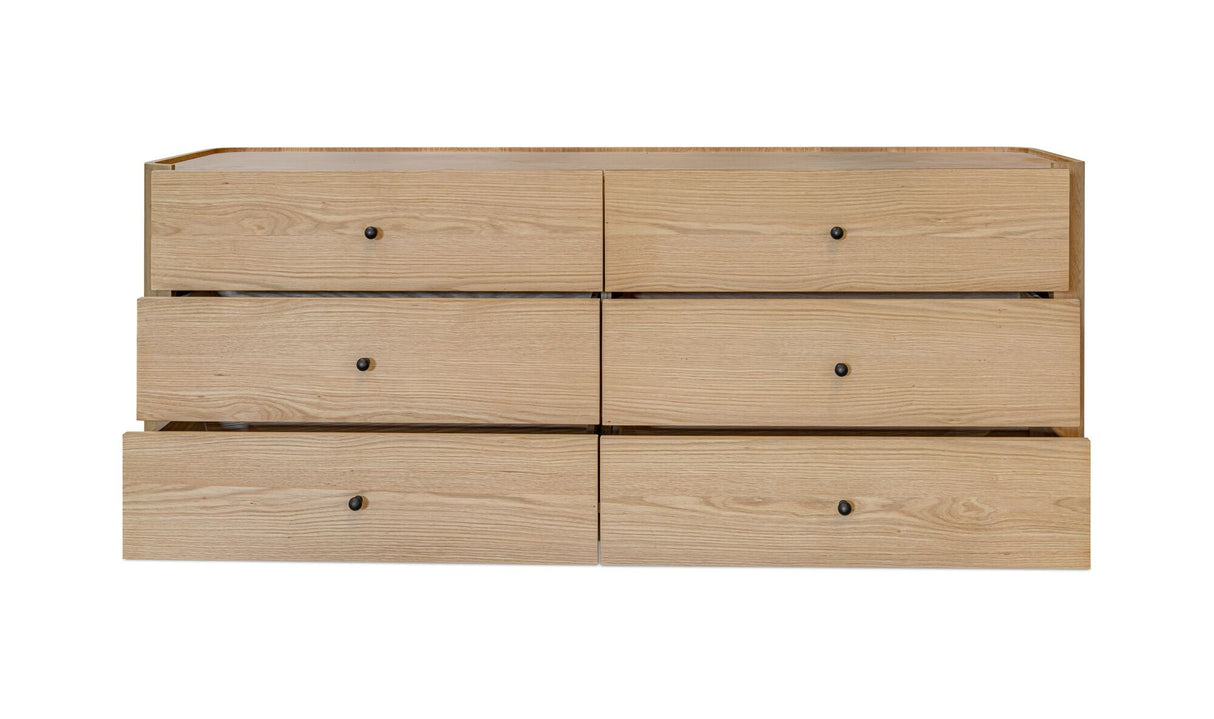 Gibson 6 Drawer Dresser Natural by Moe's Home at Eve Furniture