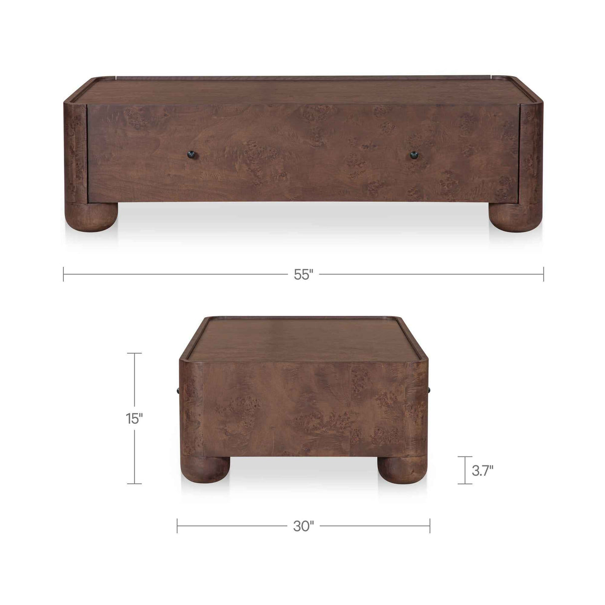 Gibson Burl Coffee Table by Moe's Home at Eve Furniture