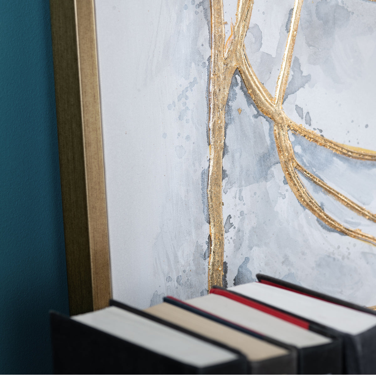 Gilded Lines Gold/Gray Canvas by Crestview at Eve Furniture