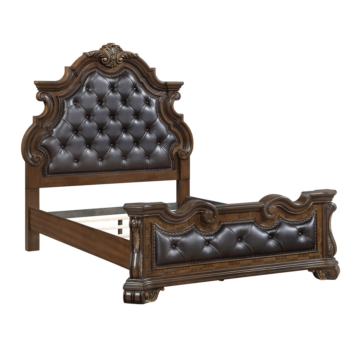 Gilmartin Dark Brown Queen Panel Bed by Homelegance at Eve Furniture