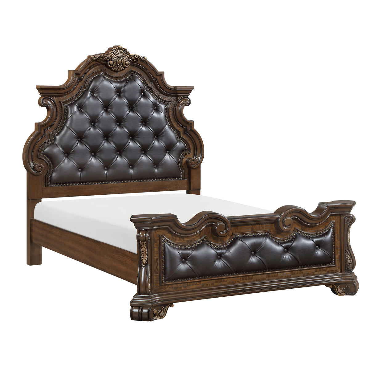 Gilmartin Dark Brown Queen Panel Bed by Homelegance at Eve Furniture