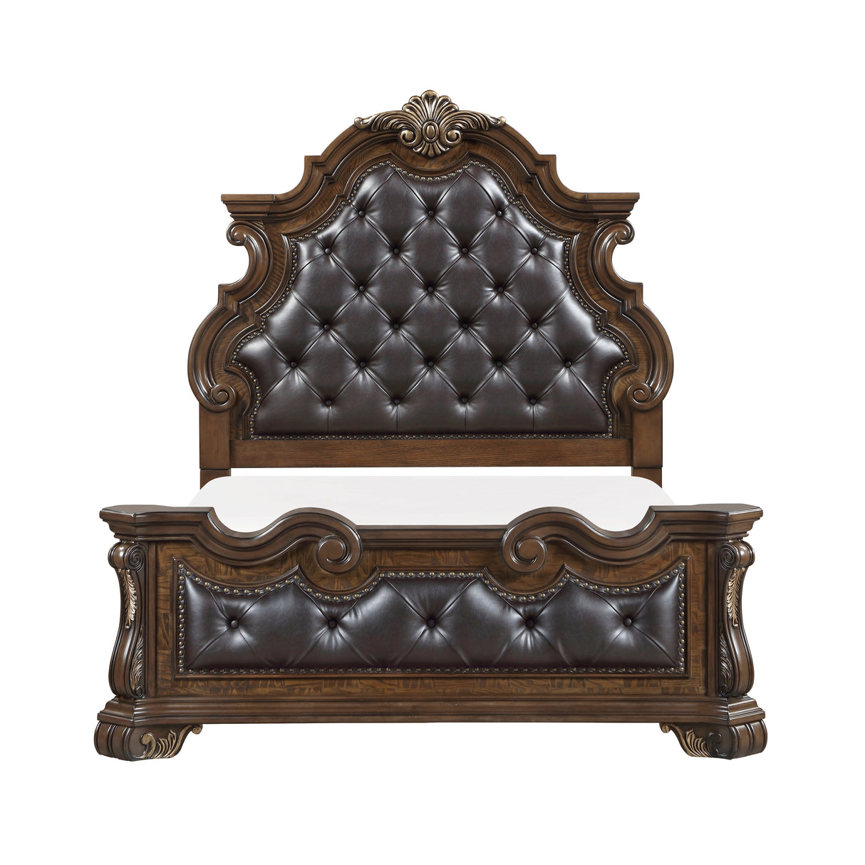 Gilmartin Dark Brown Queen Panel Bed by Homelegance at Eve Furniture