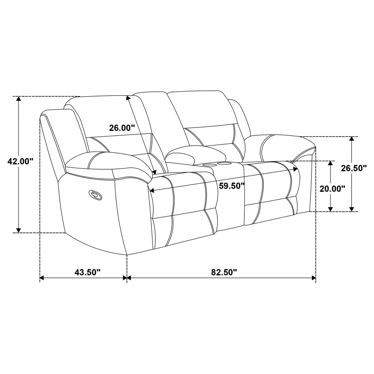 Gilson Gray Chenille Reclining Loveseat by Coaster at Eve Furniture