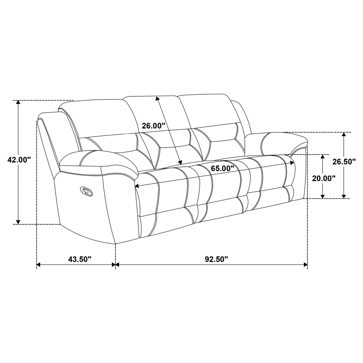 Gilson Gray Chenille Upholstered Reclining Sofa by Coaster at Eve Furniture
